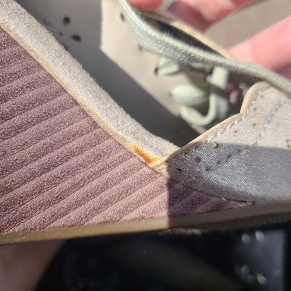 Beige and Gold Eyelet Lace-up Wedge Heels - Vintage Y2K - Picture 7 of 7